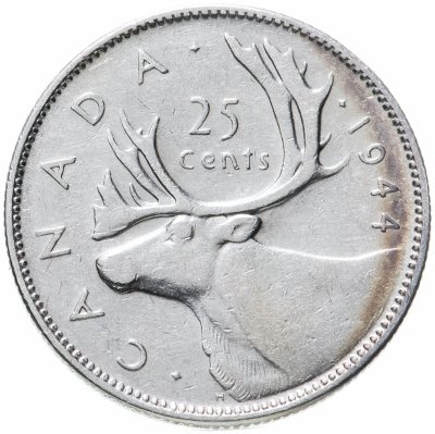 купить Канада 25 центов (cents) 1944