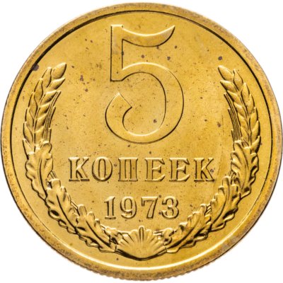 купить 5 копеек 1973 штемпельный блеск