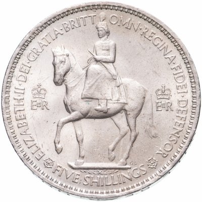 купить Великобритания 5 шиллингов (shillings) 1953 "Коронация Королевы Елизаветы II"