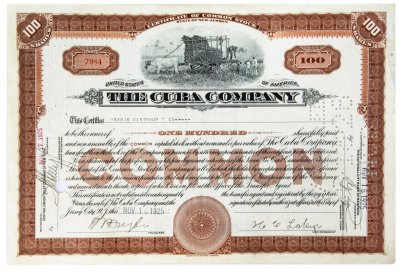 купить Акция США THE CUBA COMPANY 1925