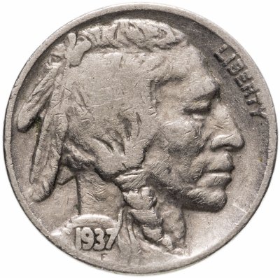 купить США 5 центов (cents) 1937 Buffalo Nickel Без отметки монетного двора