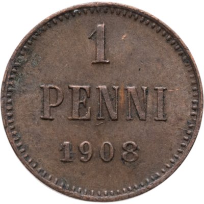 купить 1 пенни (penny) 1908, монета для Финляндии