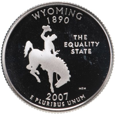 купить США 25 центов (квотер, 1/4 доллара, quarter dollar) 2007 Вайоминг серебро