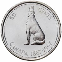 купить Канада 50 центов (cents) 1967 "100 лет Конфедерации Канады 1857-1957"