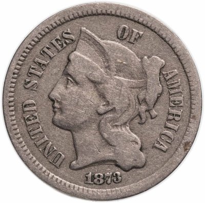 купить США 3 цента (cents) 1873 Three Cent Nickel