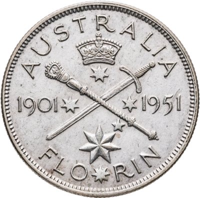 купить Австралия 2 шиллинга (florin, shillings) 1951 50 лет Федерации
