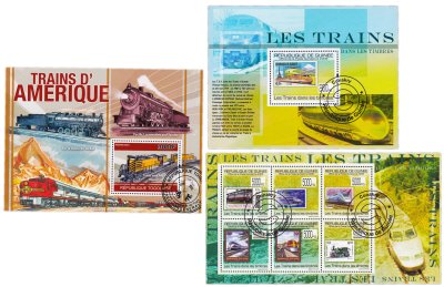 купить Того марки квартблок "Ретро поезда Америки США"