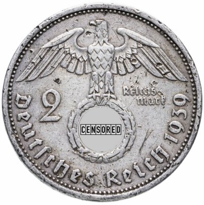купить Германия Третий рейх 2 рейхсмарки (reichsmark) 1939