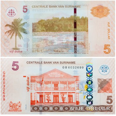 купить Суринам 5 долларов 2012 (Pick 162b)