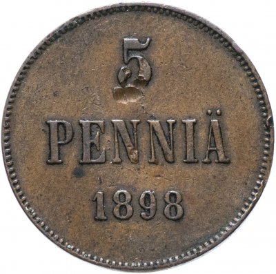 купить 5 пенни 1898, монета для Финляндии