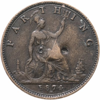 купить Великобритания 1 фартинг (farthing) 1874