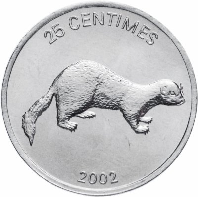 купить Конго 25 сантимов 2002 "Животные - Ласка"