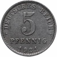 купить Германия (Веймарская республика) 5 пфеннигов 1921