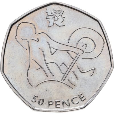 купить Великобритания 50 пенсов (pence) 2011 XXX летние Олимпийские Игры, Лондон 2012 - Тяжёлая атлетика