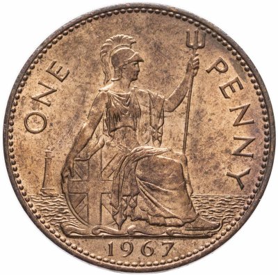 купить Великобритания 1 пенни (penny) 1967