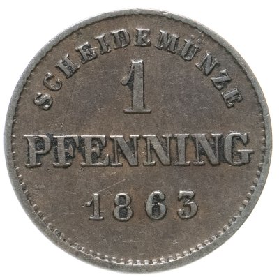 купить Германия, Бавария 1 пфенниг 1863