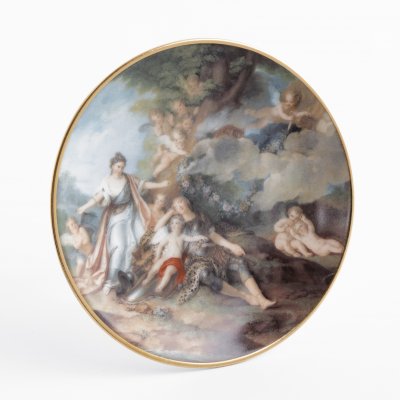 купить Тарелка настенная "Мифология", фарфор, деколь, роспись, позолота, Gloria fine porcelain Bavaria, Германия, 1990-2010 гг.