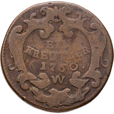 купить Австрия 1 крейцер 1760 Франц I, знак монетного двора "W" - Вена