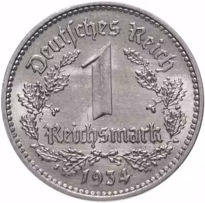 купить Германия, Третий рейх 1 рейхсмарка (reichsmark) 1934 F