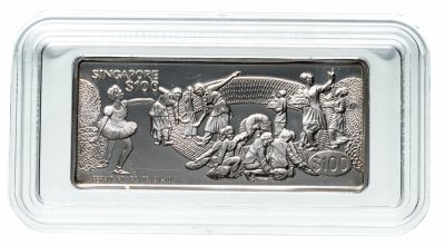 купить Слиток Сингапур 100 долларов 2012 "Птица" в футляре с сертификатом