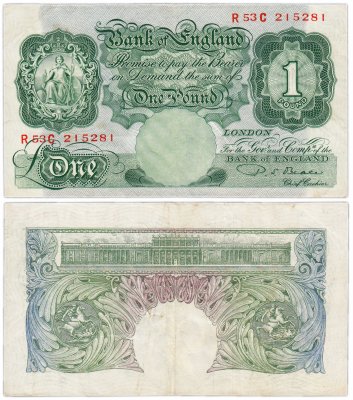 купить Англия 1 фунт 1949-1955 (Pick 368b)