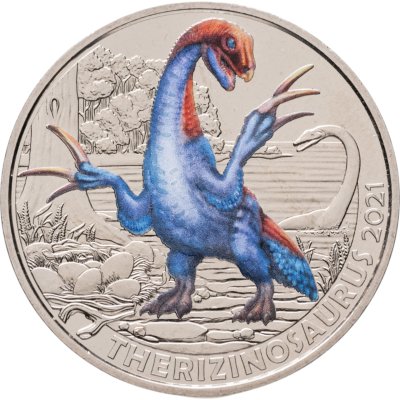 купить Австрия 3 евро 2021 "Динозавр - Теризинозавр"