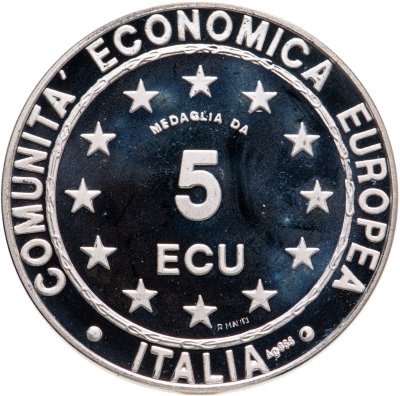 купить Монетовидный жетон Италия 5 ЭКЮ 1993 "Европейское экономическое сообщество"