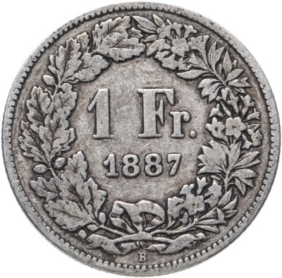 купить Швейцария 1 франк 1887
