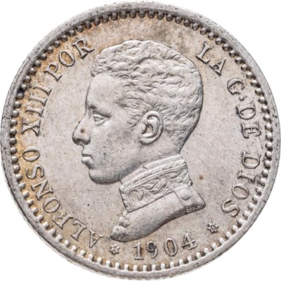 купить Испания 50 сентимо (centimos) 1904, 10 внутри звезд