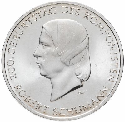 купить Германия 10 euro (евро) 2010 J "200 лет со дня рождения Роберта Шумана"