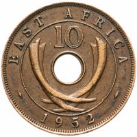 купить Британская Восточная Африка 10 центов (cents) 1952