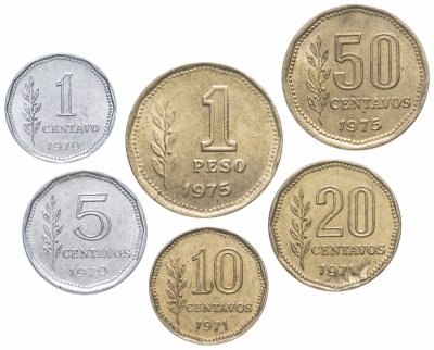 купить Аргентина, набор из 6 монет 1970-1975 годов