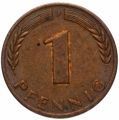 купить Германия (ФРГ) 1 пфенниг (pfennig) 1950-1996, случайная дата и монетный двор