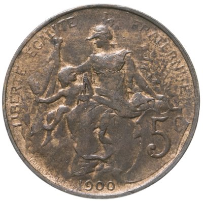 купить Франция 5 сантимов (centimes) 1900