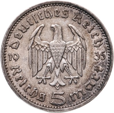 купить Германия Третий Рейх 5 рейхсмарок (reichsmark) 1935 Гинденбург
