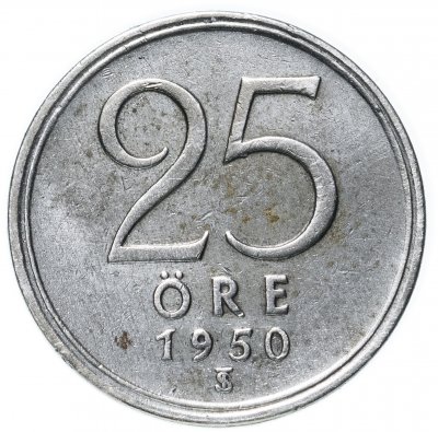 купить Швеция 25 эре (ore) 1950