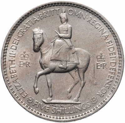 купить Великобритания 5 шиллингов (shillings) 1953 "Коронация Королевы Елизаветы II"