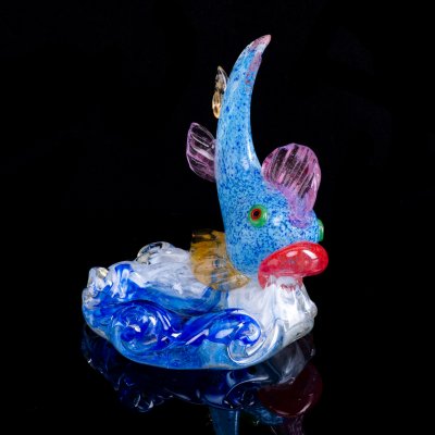 купить Пепельница с фигуркой рыбы, стекло, гутная техника, Россия, 2000-2015 гг.