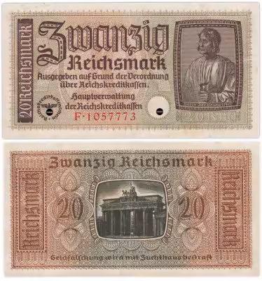 купить Германия 20 рейхсмарок 1940-1945 Немецкие оккупационные территории
