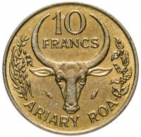 Купить Мадагаскар 10 франков (francs) 1987