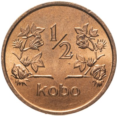купить Нигерия 1/2 кобо (kobo) 1973