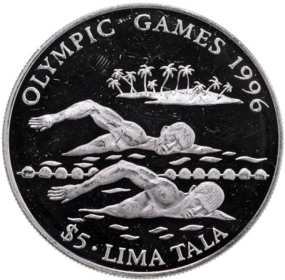 купить Токелау 5 тала (tala) 1994 "Летние Олимпийские игры 1996 в Атланте - плавание"