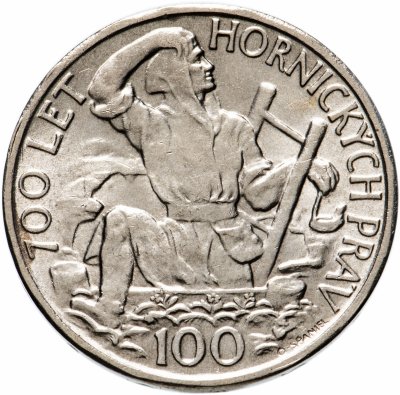 купить Чехословакия 100 крон (korun) 1949 "700 лет Праву добычи серебра в Йиглаве"