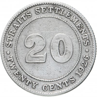 купить Стрейтс Сетлментс 20 центов (cents) 1926