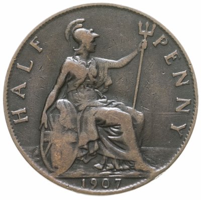 купить Великобритания 1/2 пенни (penny) 1907