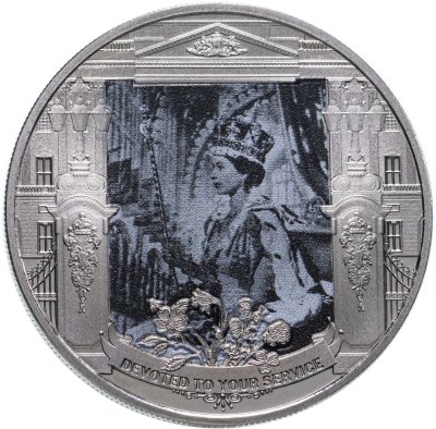 купить Гибралтар 1/2 кроны (crown) 2021 “Жизнь в картинках - Её клятва” (чёрно-белая)