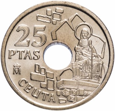 купить Испания 25 песет (pesetas, ptas) 1998 "Сеута"