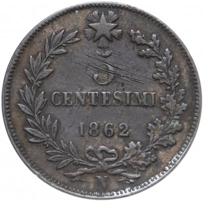 купить Италия 5 чентезимо (centesimi) 1862 N
