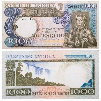 купить Ангола 1000 эскудо 1973 "Водопады Дуке-де-Браганса Каландула"