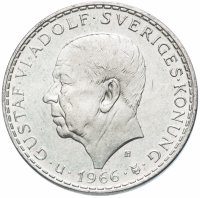 Купить Швеция 5 крон 1966 "100 лет Конституционной реформе"